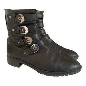 Stuart Weitzman Leather Buckle Boots